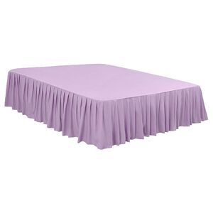 Ruffled Bed Skirts Polyester Brushed Platform 16inch Drop Full Light Purple